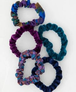 Natural Life Print And Velvet Scrunchies