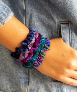 Natural Life Print And Velvet Scrunchies