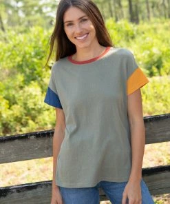 Natural Life Colorblock Boxy Crew Tee 7 Natural Life Colorblock Boxy Crew Tee