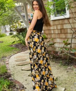 Natural Life Ginger Side Slit Maxi Skirt