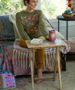 Natural Life Back To Campus Set Of 2 Wooden TV Tray Tables