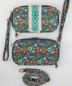 Natural Life Back To Campus Embroidered Wristlet