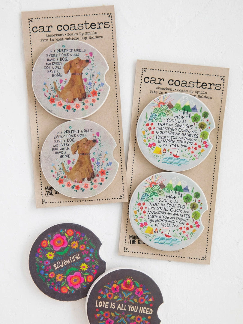 Natural Life Car Coasters 5 Natural Life Car Coasters