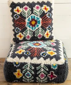 Natural Life Shaggy Wool Pouf